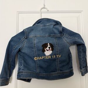 Cat & Jack Blue Denim Jacket with Embroidered Dog